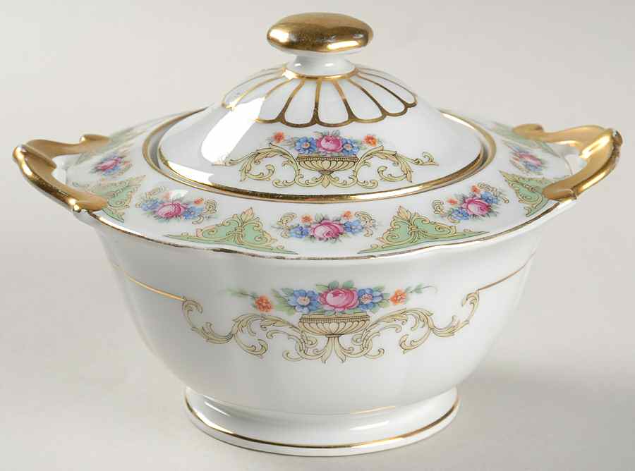 The Shannon (White Border) Sugar Bowl & Lid by Tirschenreuth-1
