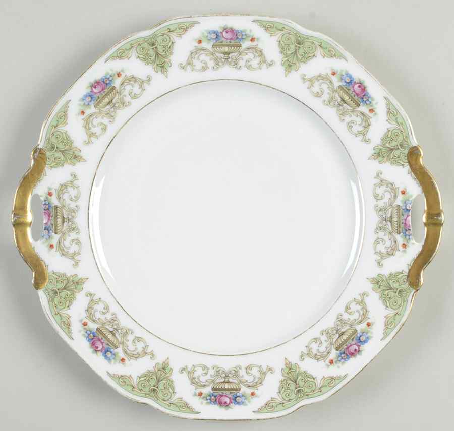 The Shannon (White Border) Handled Cake Plate by Tirschenreuth-1