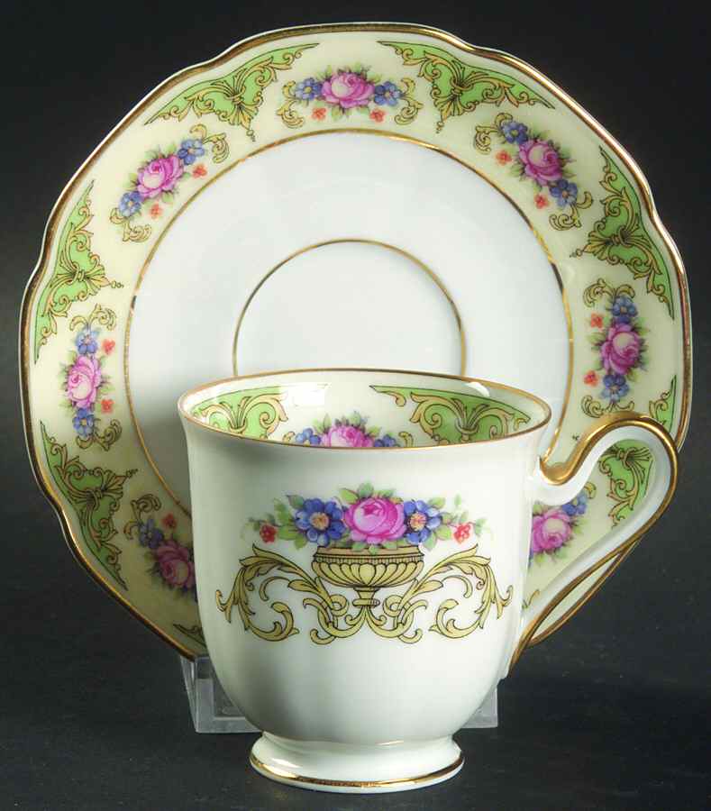 The Shannon (Cream Border) Footed Demitasse Cup & Saucer Set by Tirschenreuth-1