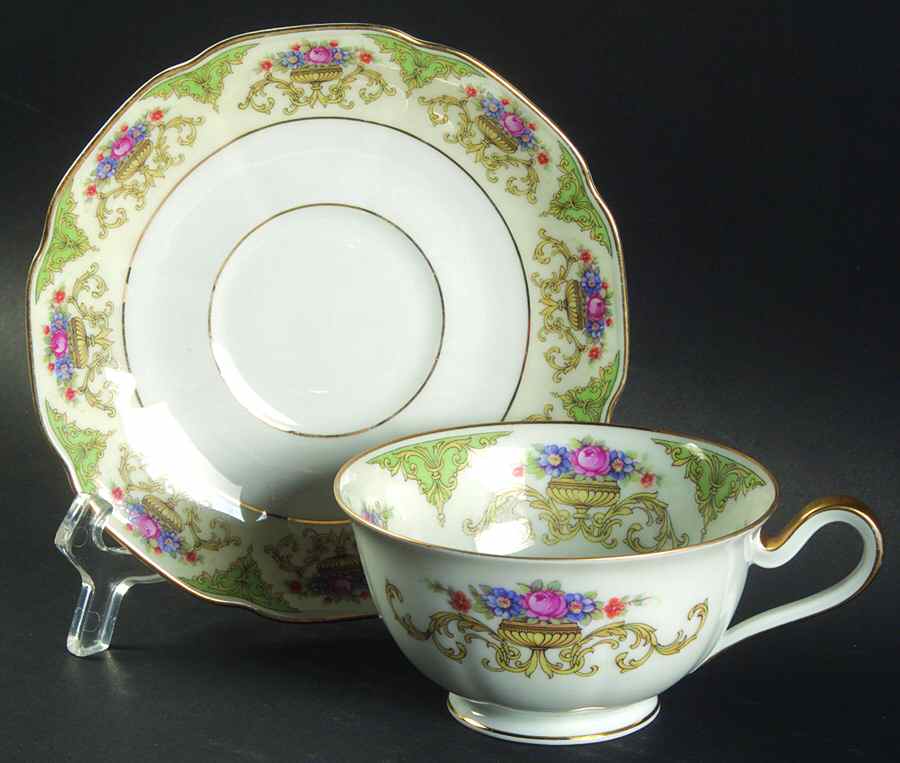 The Shannon (Cream Border) Footed Cup & Saucer Set by Tirschenreuth-1