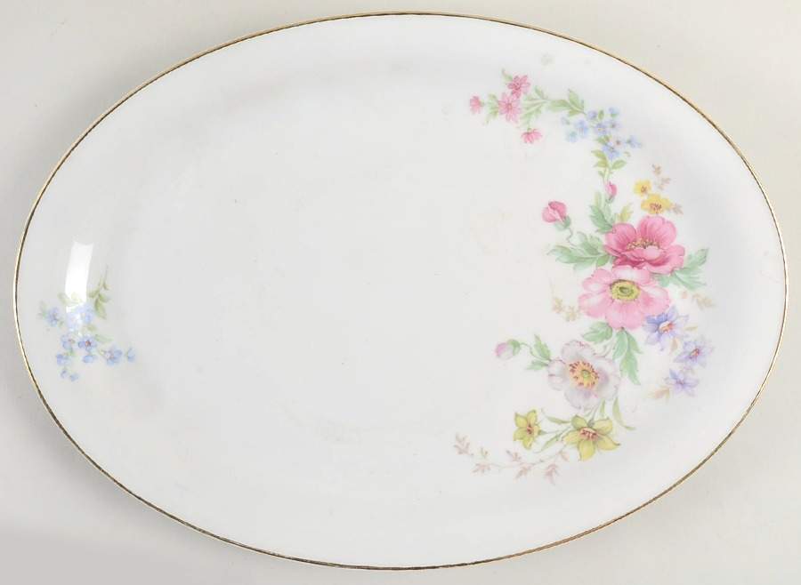 Spring Bouquet 13" Oval Serving Platter by Tirschenreuth-1