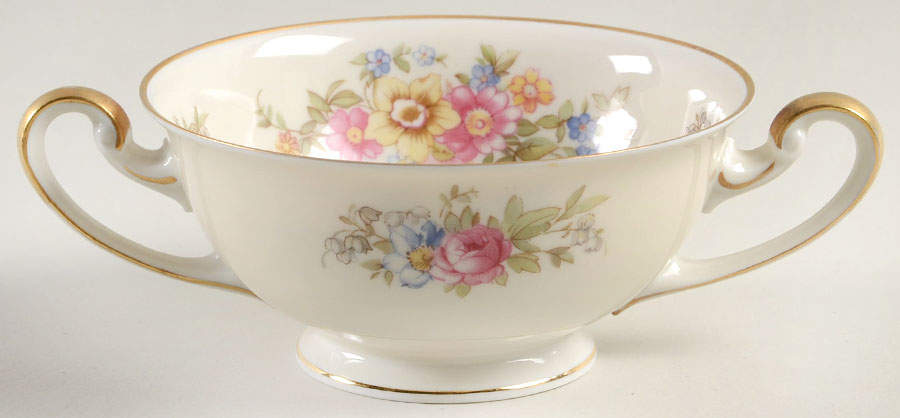 Springtime (US Zone) Footed Cream Soup Bowl by Tirschenreuth-1