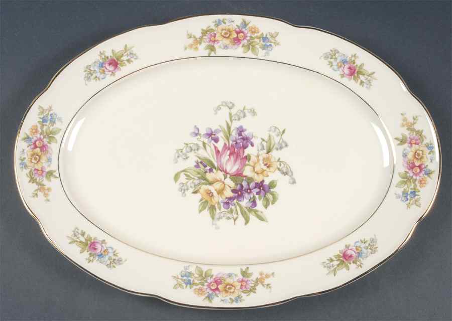 Springtime (US Zone) 15" Oval Serving Platter by Tirschenreuth-1