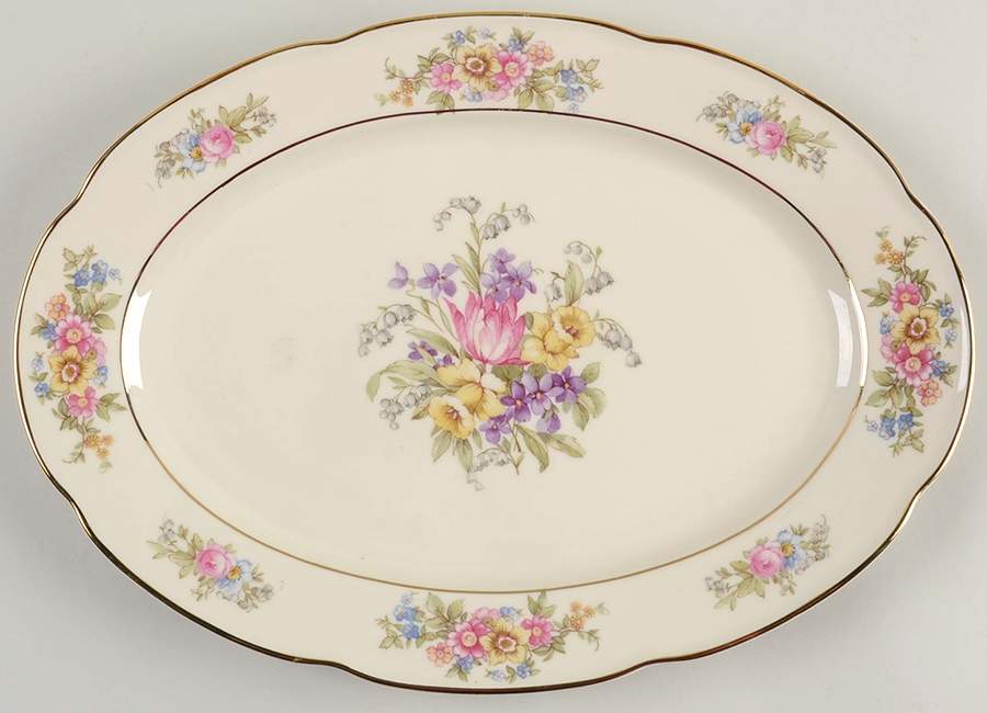 Springtime (US Zone) 13" Oval Serving Platter by Tirschenreuth-1