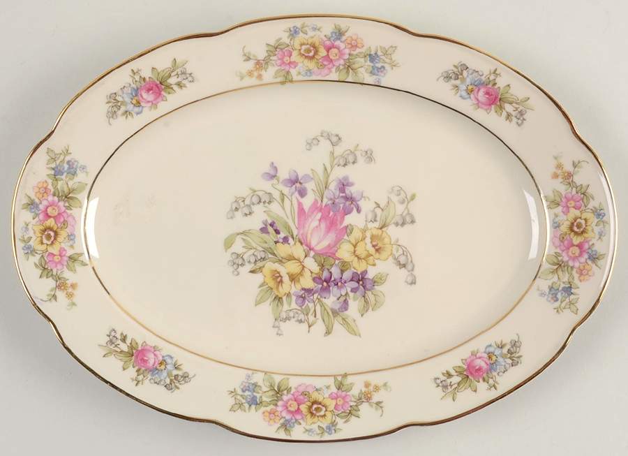 Springtime (US Zone) 11" Oval Serving Platter by Tirschenreuth-1