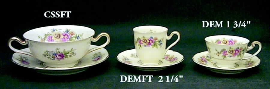 Springtime (Germany) Footed Cream Soup Bowl & Saucer Set by Tirschenreuth-1