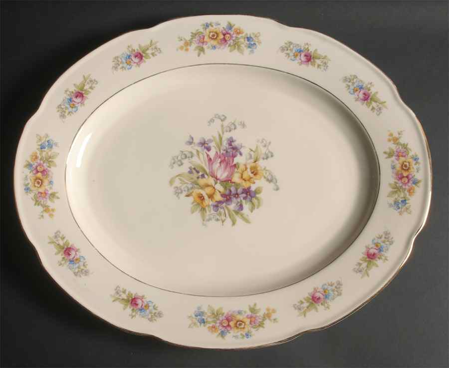 Springtime (Germany) 16" Oval Serving Platter by Tirschenreuth-1