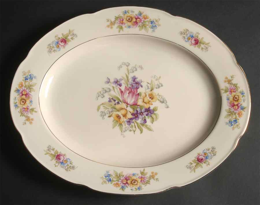 Springtime (Germany) 14" Oval Serving Platter by Tirschenreuth-1