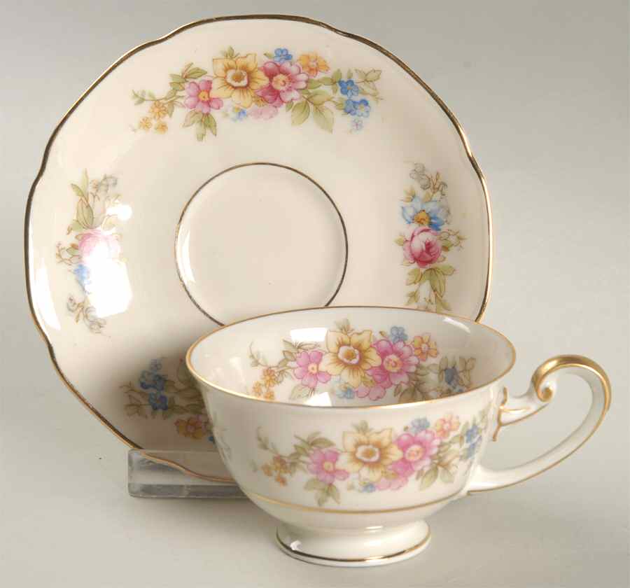 Springtime (Germany) Footed Demitasse Cup & Saucer Set by Tirschenreuth-1