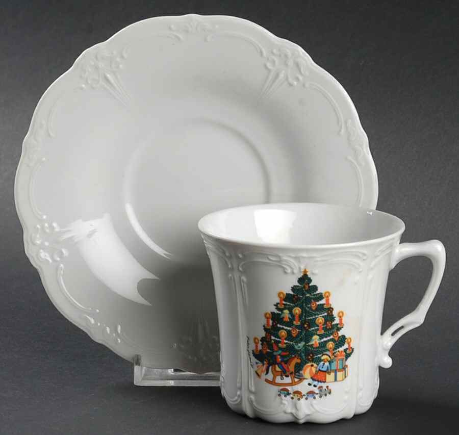 Tannenbaum Flat Cup & Saucer Set by Tirschenreuth-1