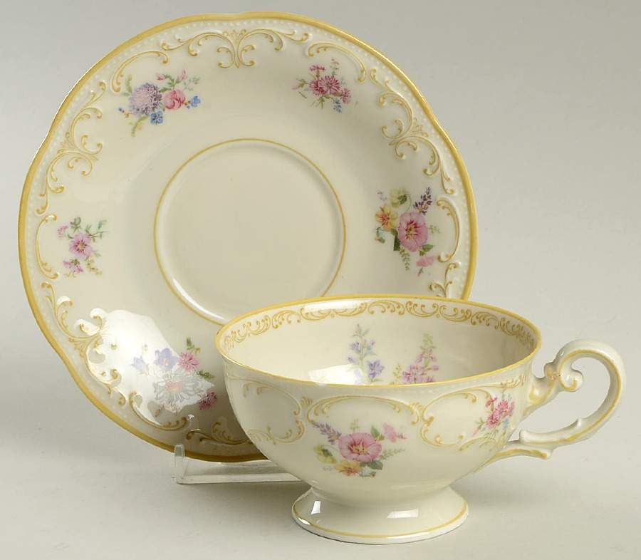 TIR51 Footed Cup & Saucer Set by Tirschenreuth-1