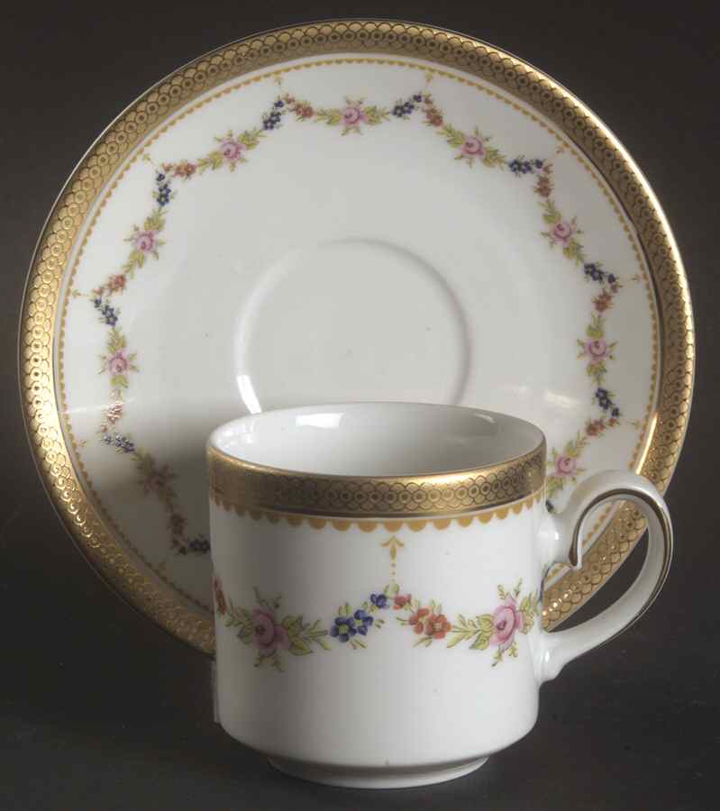 Petite Rose Flat Demitasse Cup & Saucer Set by Tirschenreuth-1