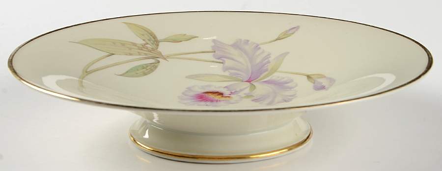 Orchid (Cream Background) Round Compote (Height X Width) by Tirschenreuth-1
