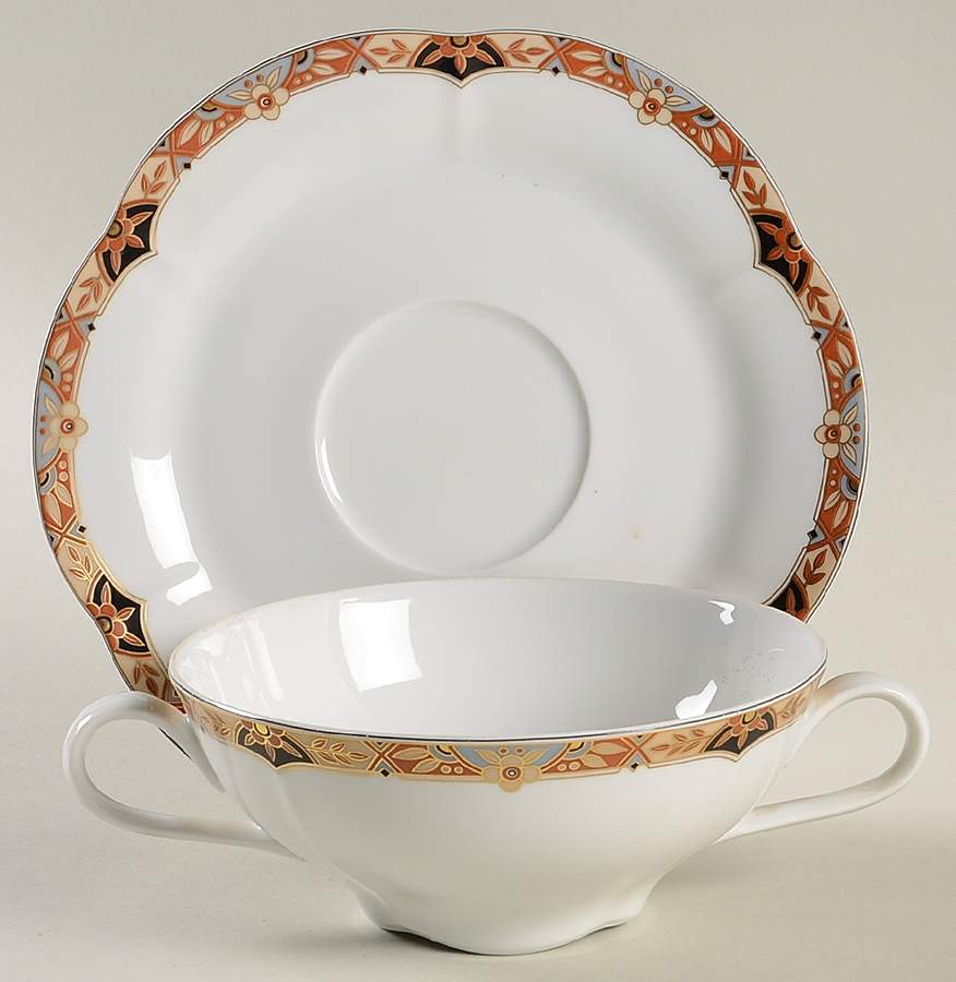 Versailles Flat Cream Soup Bowl & Saucer Set by Tirschenreuth-1