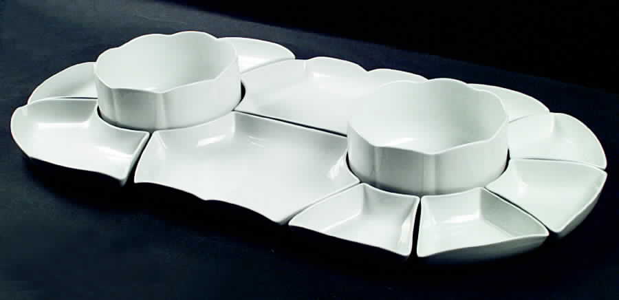 White Fleur 12-Piece Hors d'Oevre Set by Tirschenreuth-1