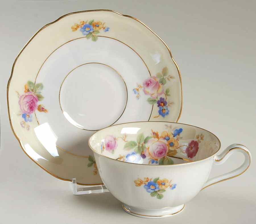 The Wilton Footed Cup & Saucer Set by Tirschenreuth-1