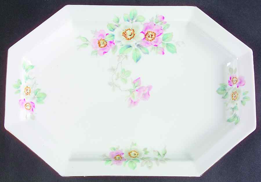 The Wild Rose 12" Oval Serving Platter by Tirschenreuth-1