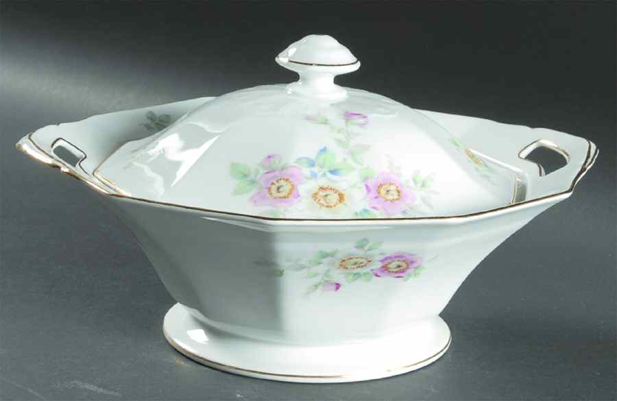The Wild Rose Round Covered Vegetable by Tirschenreuth-1