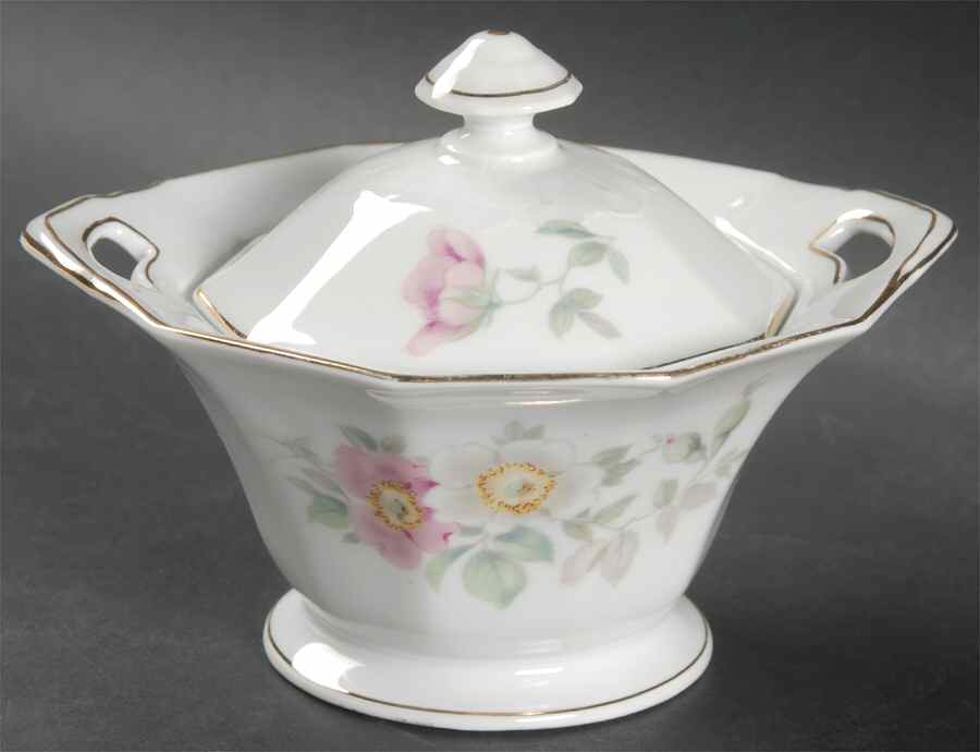 The Wild Rose Sugar Bowl & Lid by Tirschenreuth-1