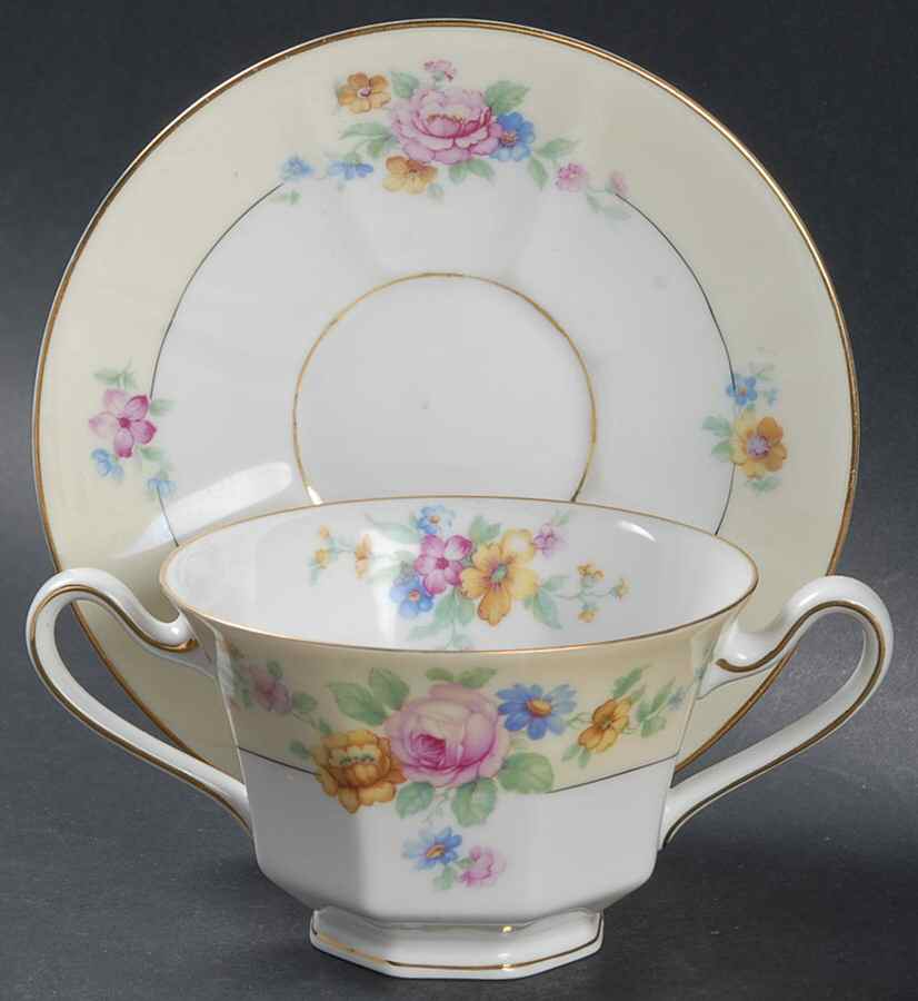 Wrexham Footed Bouillon Cup & Saucer by Tirschenreuth-1