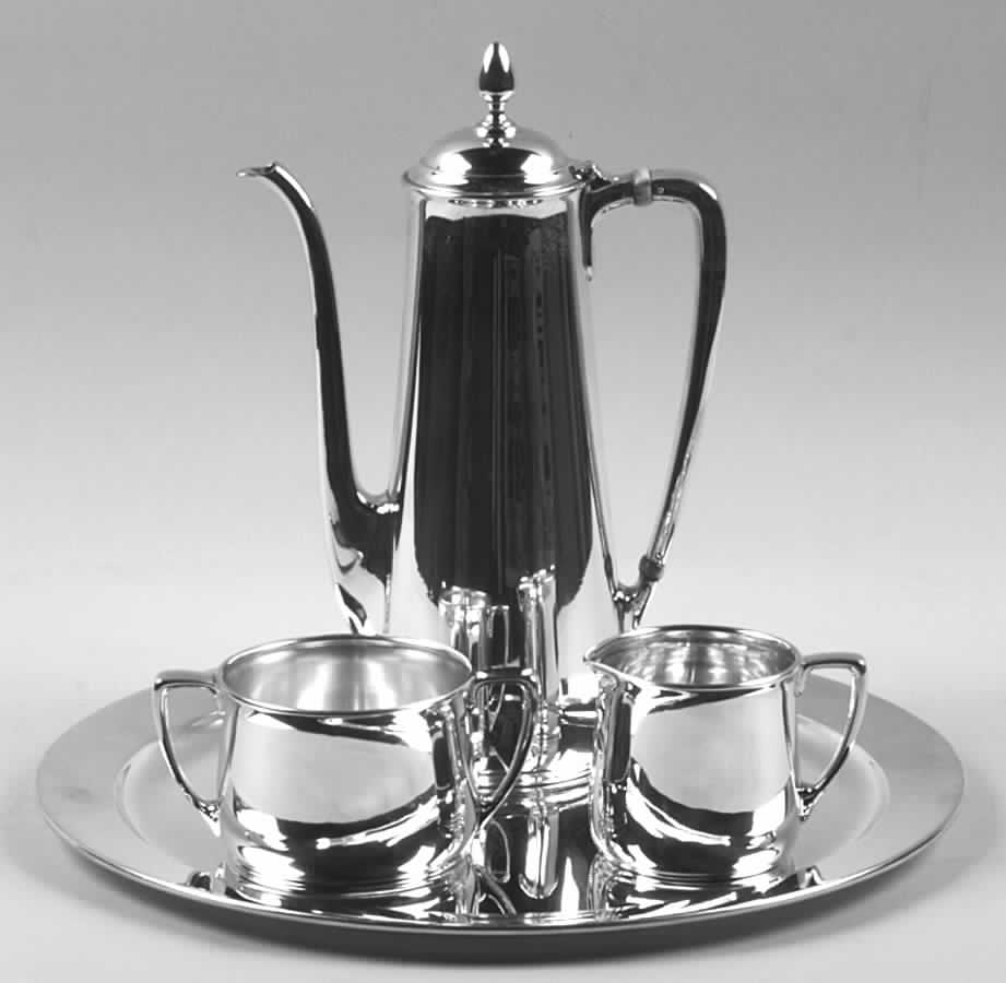 Sterling Hollowware 4-Piece Sterling Demi Set with CR, SU, Tray by Tiffany & CO SILVER-1