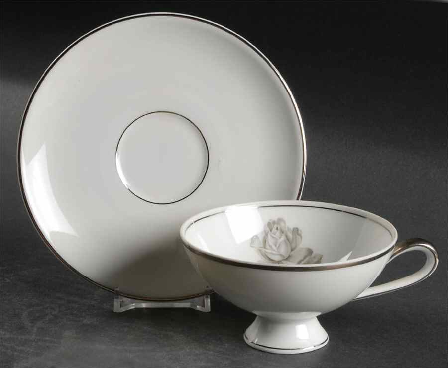 Ebony Rose Footed Cup & Saucer Set by Towne-1