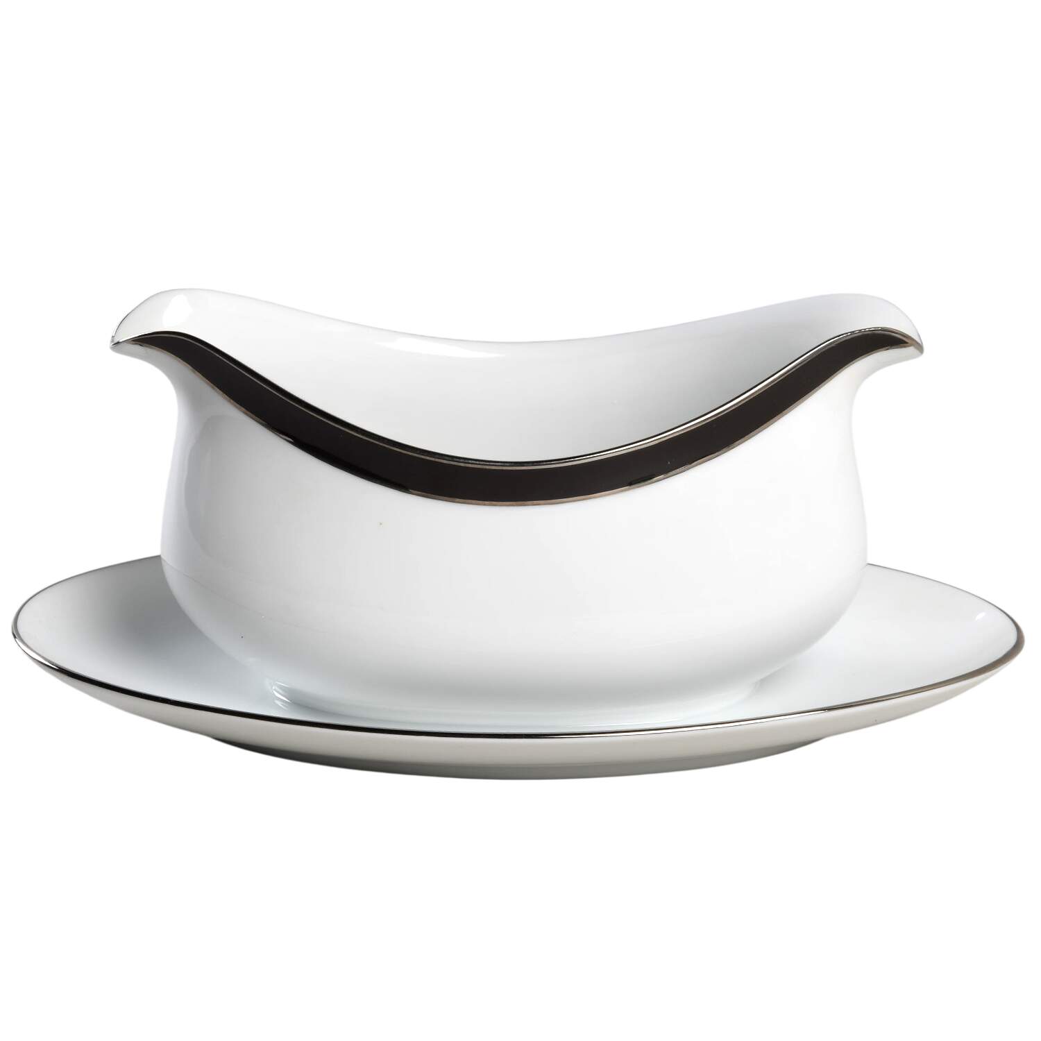 Midnight Halo Gravy Boat with Attached Underplate by Towne-1