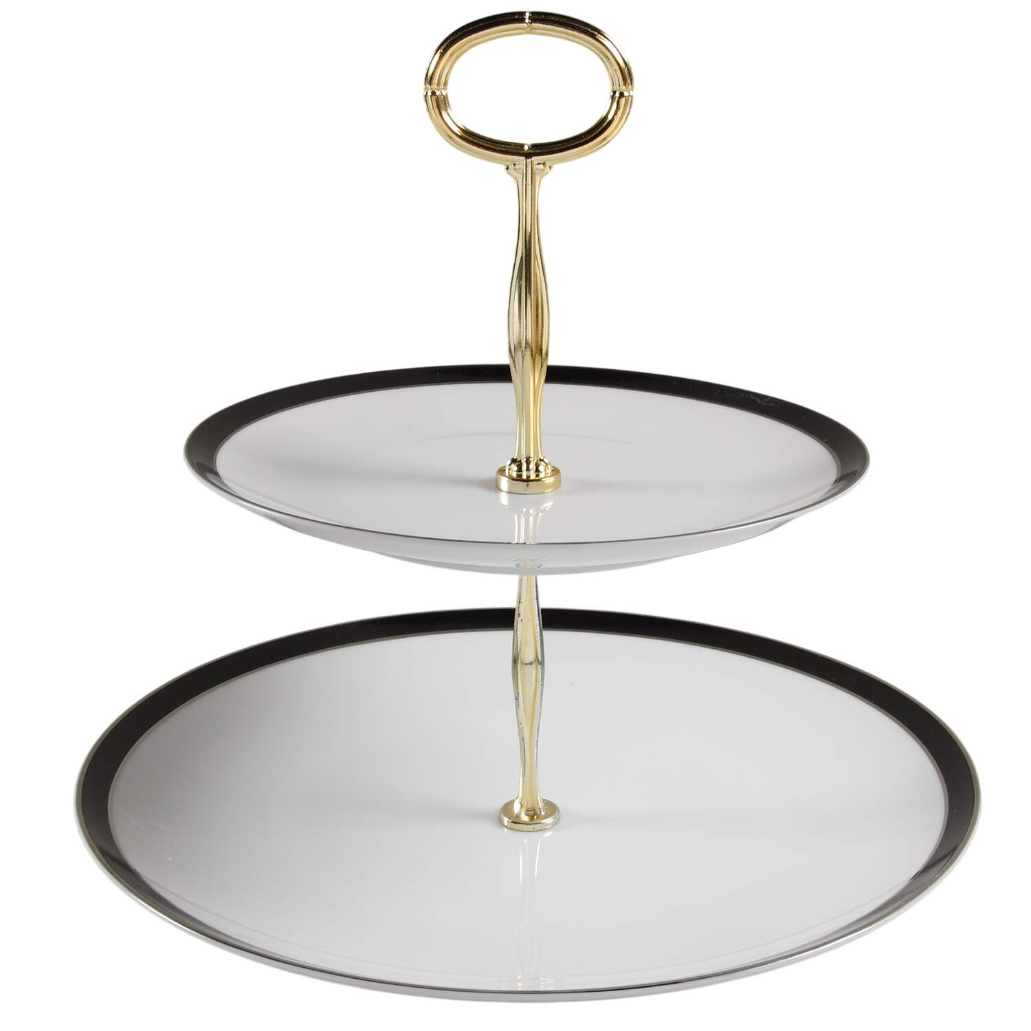 Midnight Halo 6 5/8"-10"  2 Tiered Serving Tray (Dp, Sp) HC by Towne-1