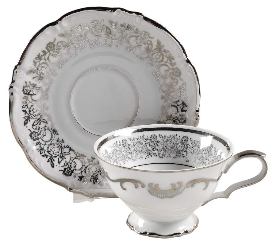 Tuxedo Footed Cup & Saucer Set by Towne-1