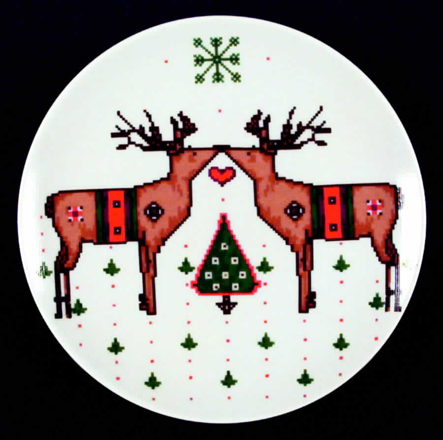 Deer Christmas Salad Plate by Toscany-1
