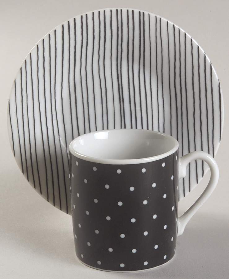 Domino Flat Demitasse Cup & Saucer Set by Toscany-1