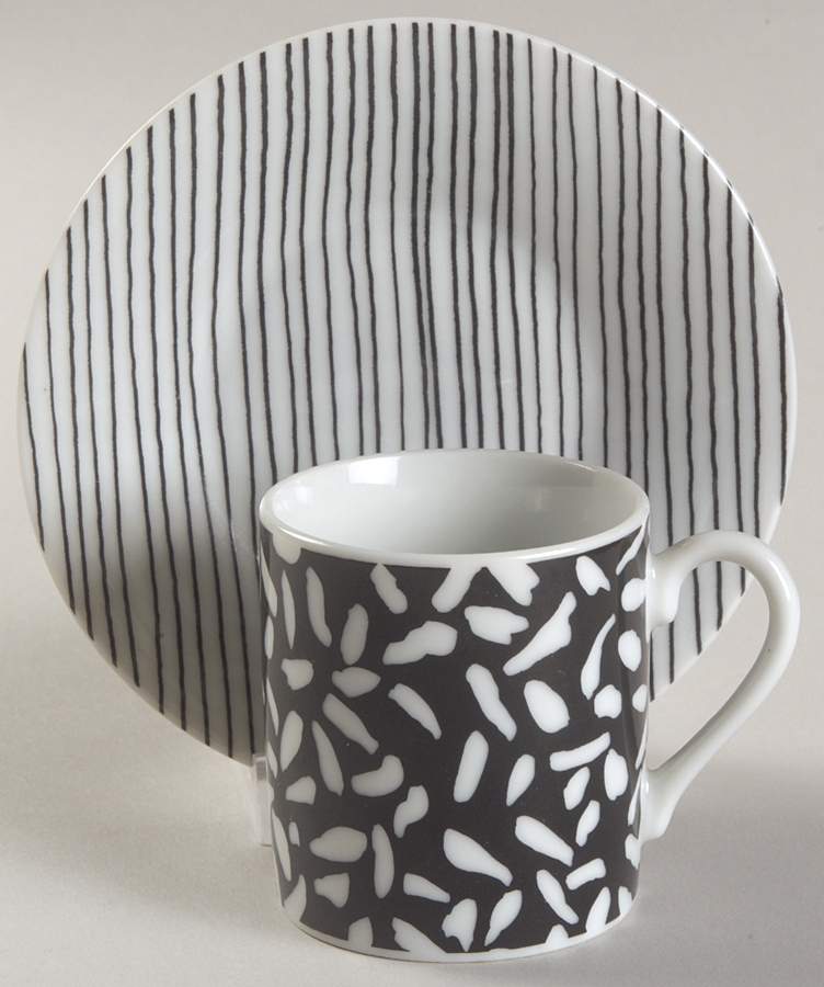 Domino Flat Demitasse Cup & Saucer Set by Toscany-1
