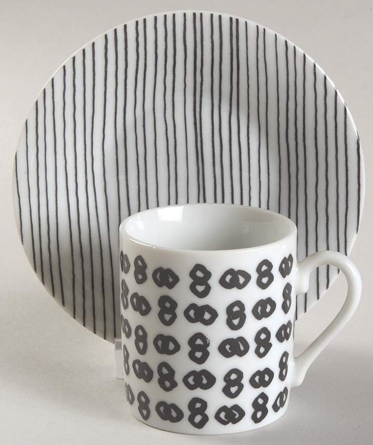 Domino Flat Demitasse Cup & Saucer Set by Toscany-1