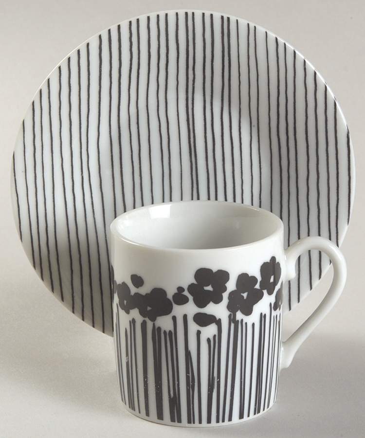 Domino Flat Demitasse Cup & Saucer Set by Toscany-1