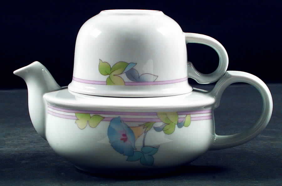 Morning Glory Individual Teapot & Lid with Cup by Toscany-1