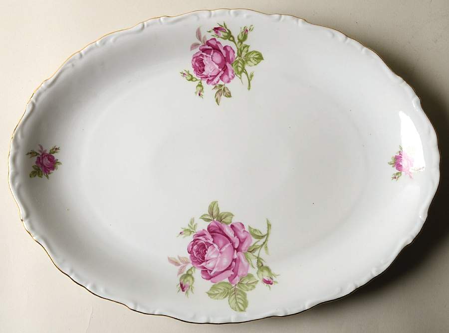 Morning Rose 15" Oval Serving Platter by Toscany-1