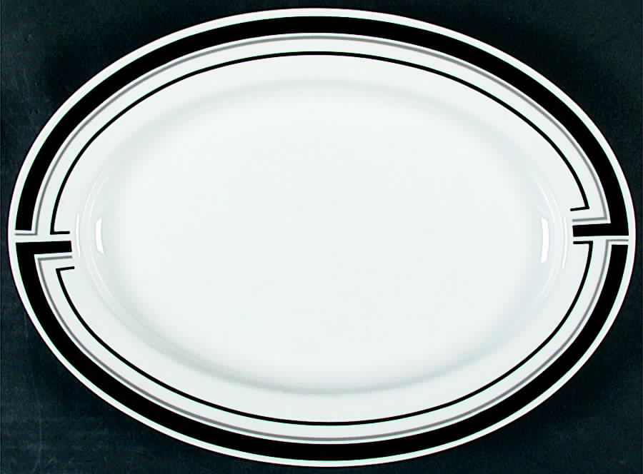 Noir 12" Oval Serving Platter by Toscany-1