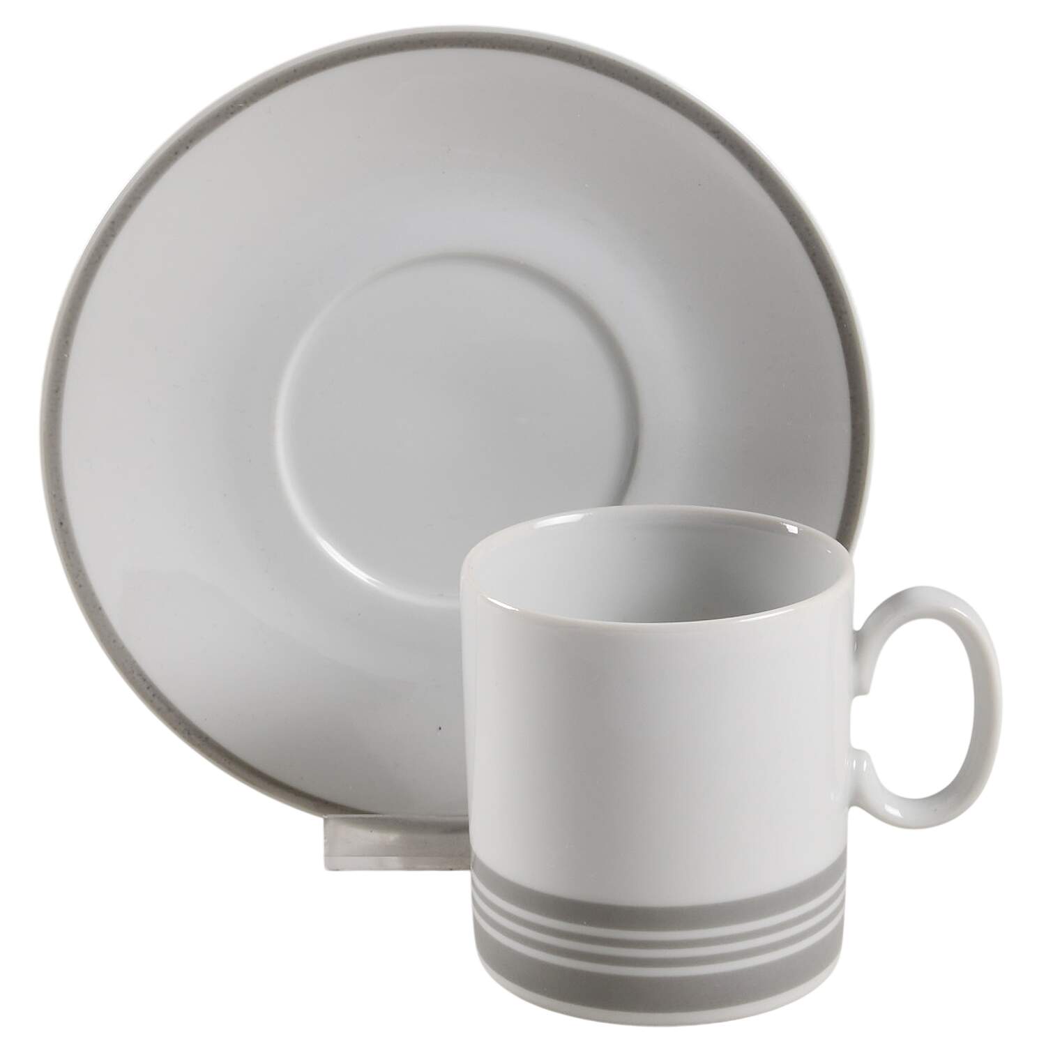 Tambour Flat Cup & Saucer Set by Toscany-1