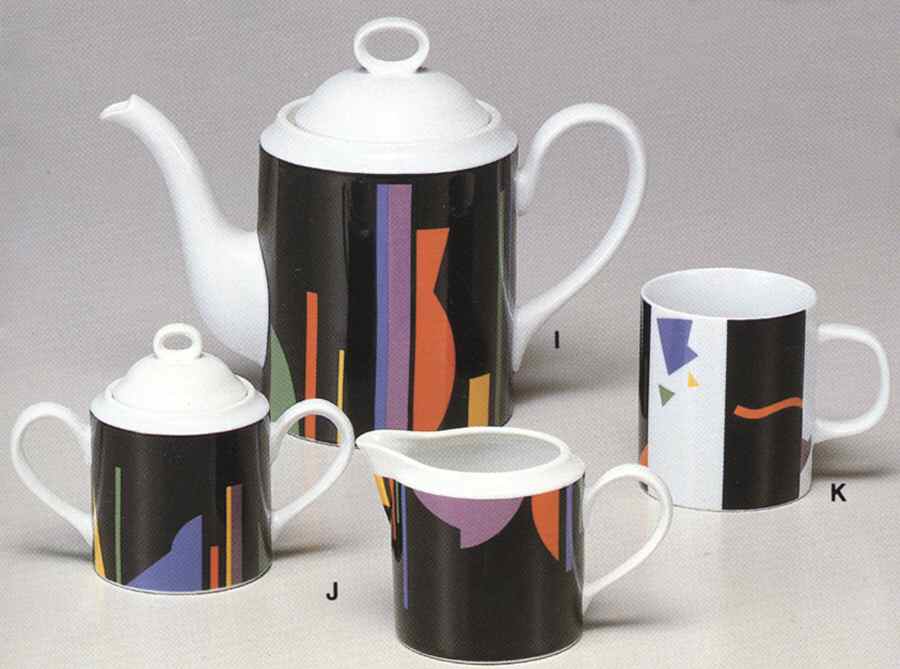 Trylon (Black Rim) Teapot & Lid by Toscany-1