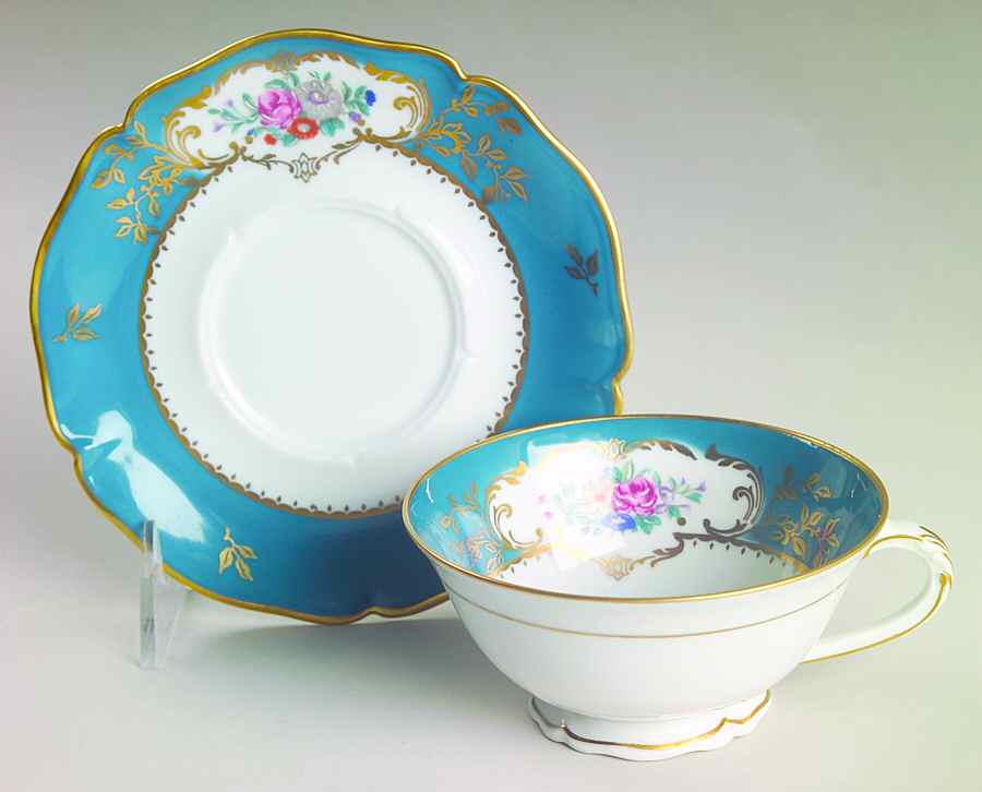 Duplessis Footed Cup & Saucer Set by Royal Limoges-1
