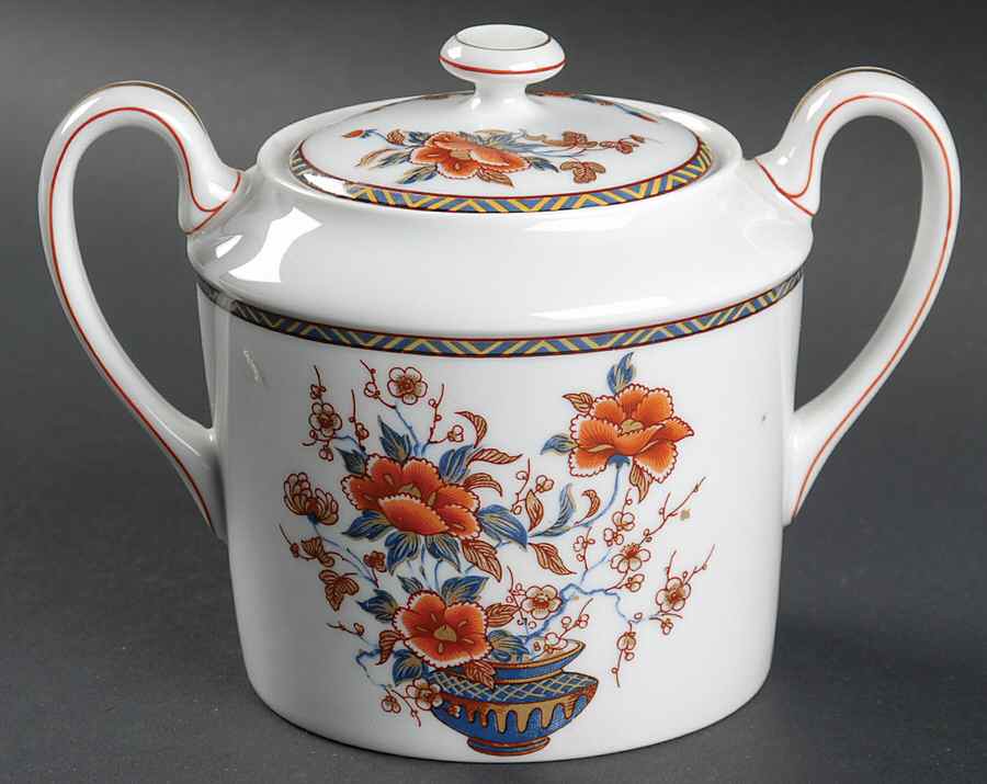 Mandarin Sugar Bowl & Lid by Royal Limoges-1