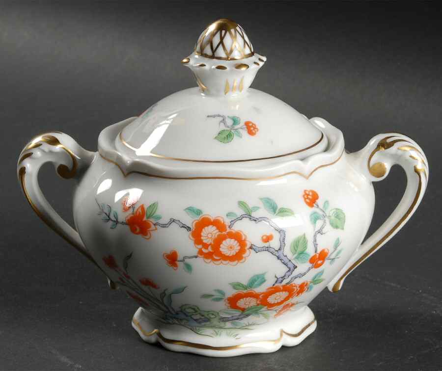 Orange Tree Sugar Bowl & Lid by Royal Limoges-1