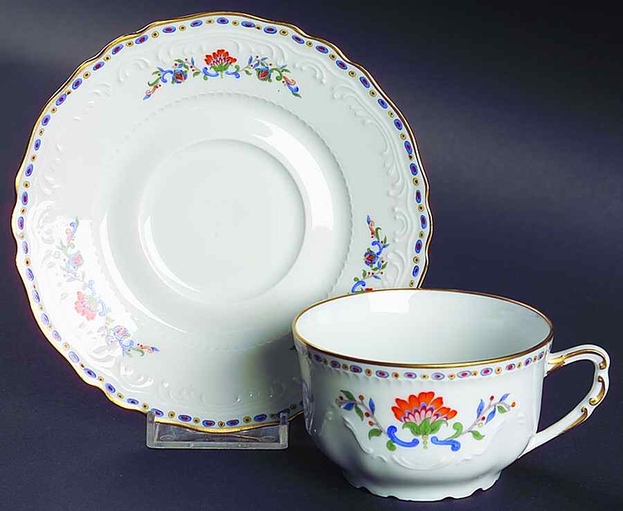Persan Rouge Flat Cup & Saucer Set by Royal Limoges-1
