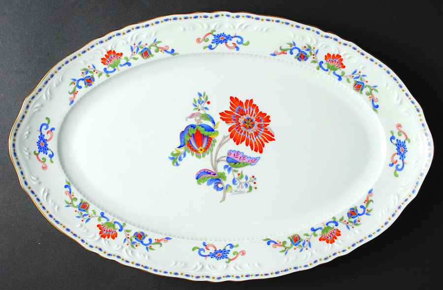 Persan Rouge 15" Oval Serving Platter by Royal Limoges-1