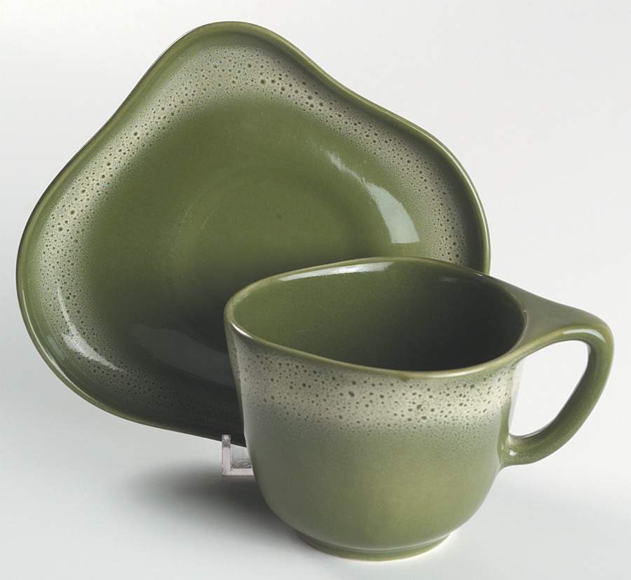 Frosty Pine Flat Cup & Saucer Set by Tamac-1