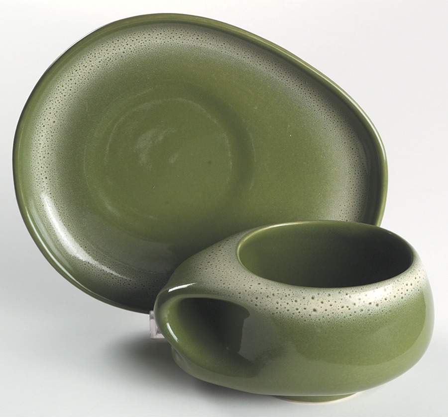 Frosty Pine Flat Cup & Saucer Set by Tamac-1