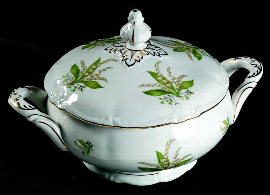 Lily of The Valley Round Covered Vegetable by Treasure Chest-1