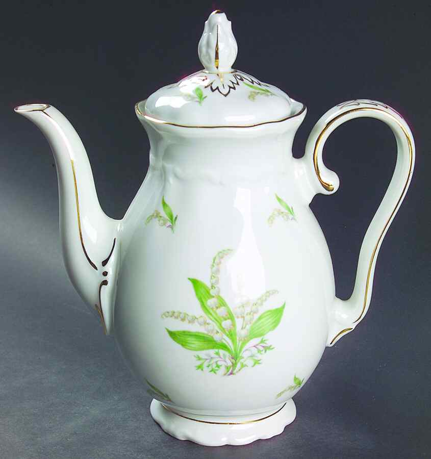 Lily of The Valley Small Coffee Pot & Lid by Treasure Chest-1
