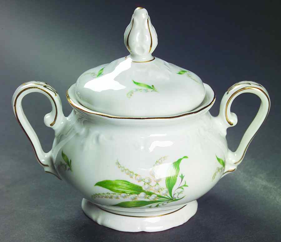 Lily of The Valley Sugar Bowl & Lid by Treasure Chest-1