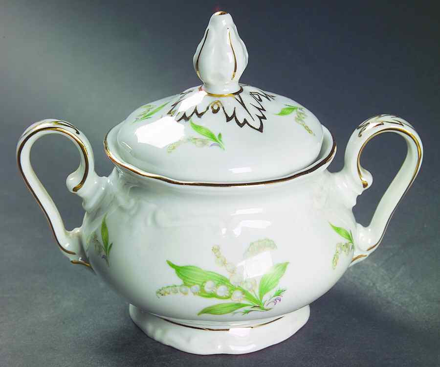 Lily of The Valley Sugar Bowl & Lid by Treasure Chest-1
